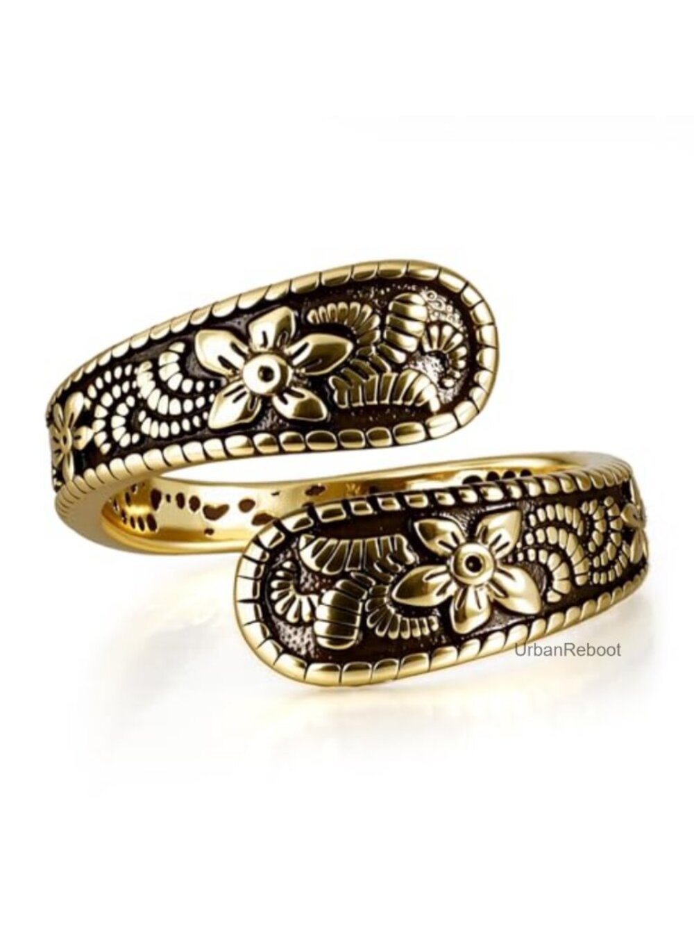 Vintage 14K Gold Plated Ring Adjustable Boho Open Ring Gift